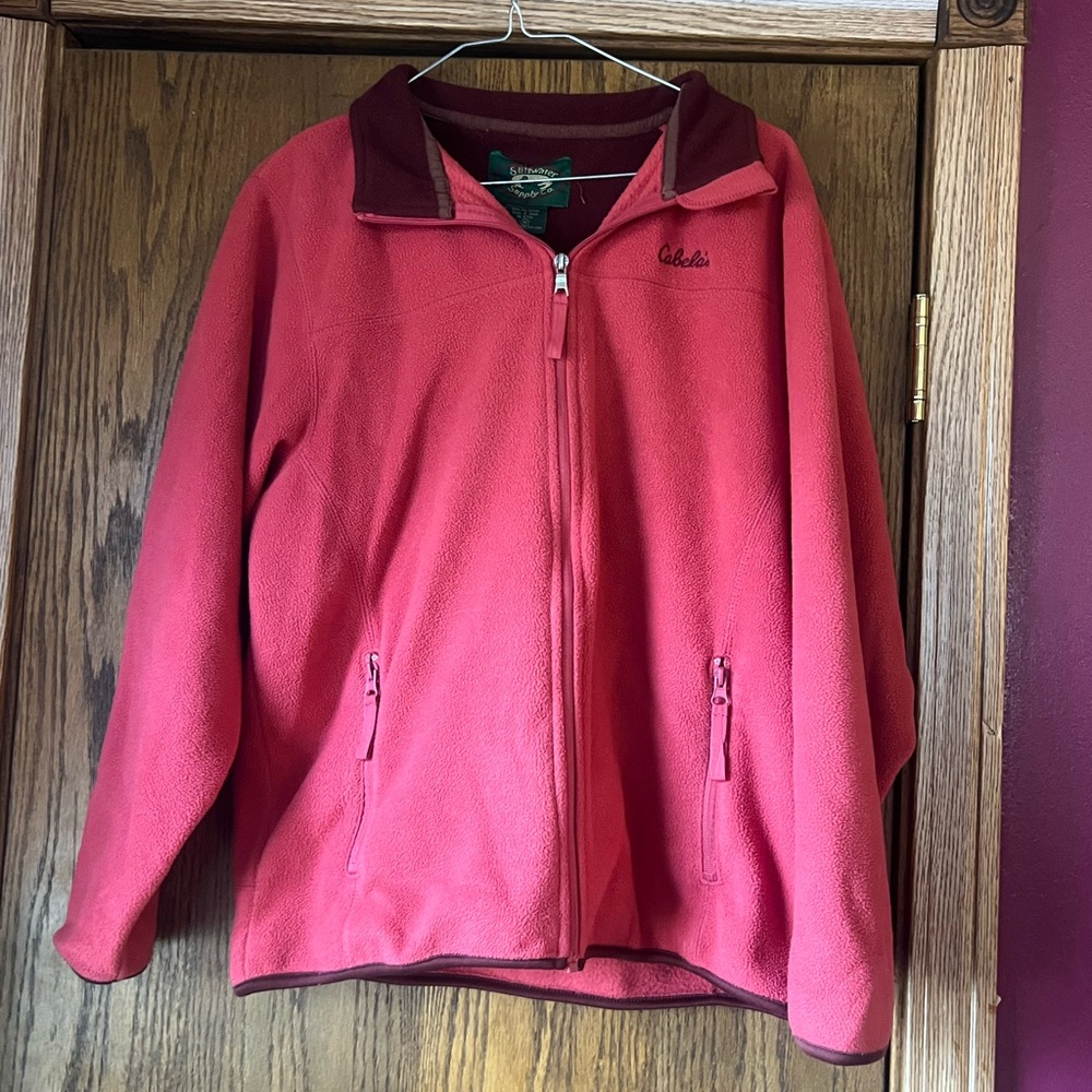 Cabela's Pink Fleece Jacket Cabella fleece full zip sweatshirt M